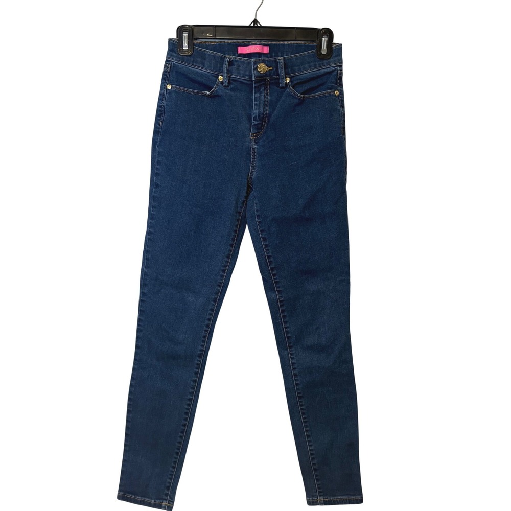 Lilly Pulitzer‎ Women's Skinny Jeans Size 2 Dark Wash Skinny Leg Stretch Denim